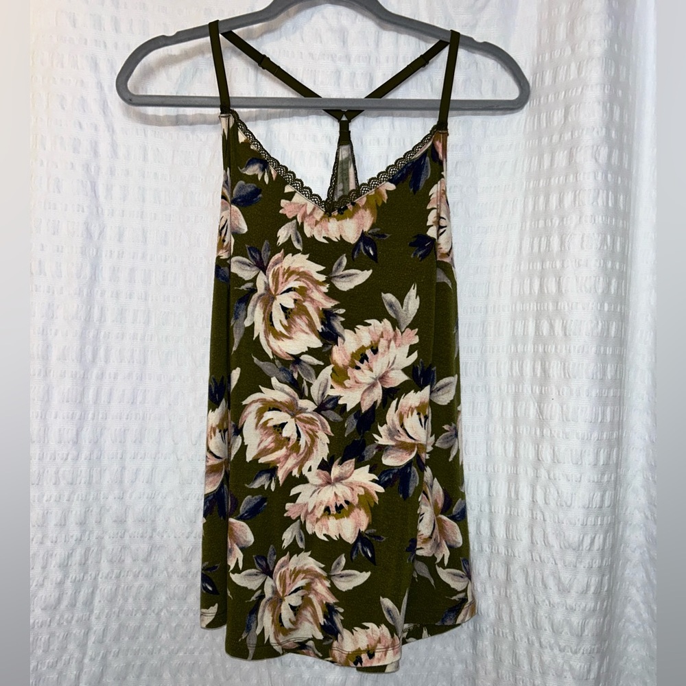 Lace cut tank top
